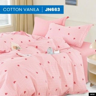  Bộ Ga Bọc Cotton Vanila (Vỏ Gối Không Lót Gòn) 663 
