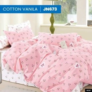  Bộ Ga Bọc Cotton Vanila (Vỏ Gối Không Lót Gòn) 673 