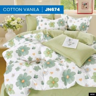  Bộ Ga Bọc Cotton Vanila (Vỏ Gối Không Lót Gòn) 674 