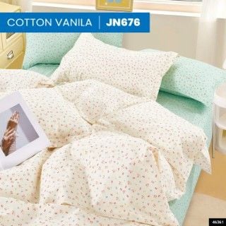  Bộ Ga Bọc Cotton Vanila (Vỏ Gối Không Lót Gòn) 676 
