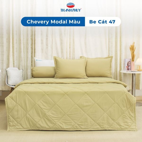  Bộ Ga Bọc Lụa Chevery Modal Màu Be Cát (47) 