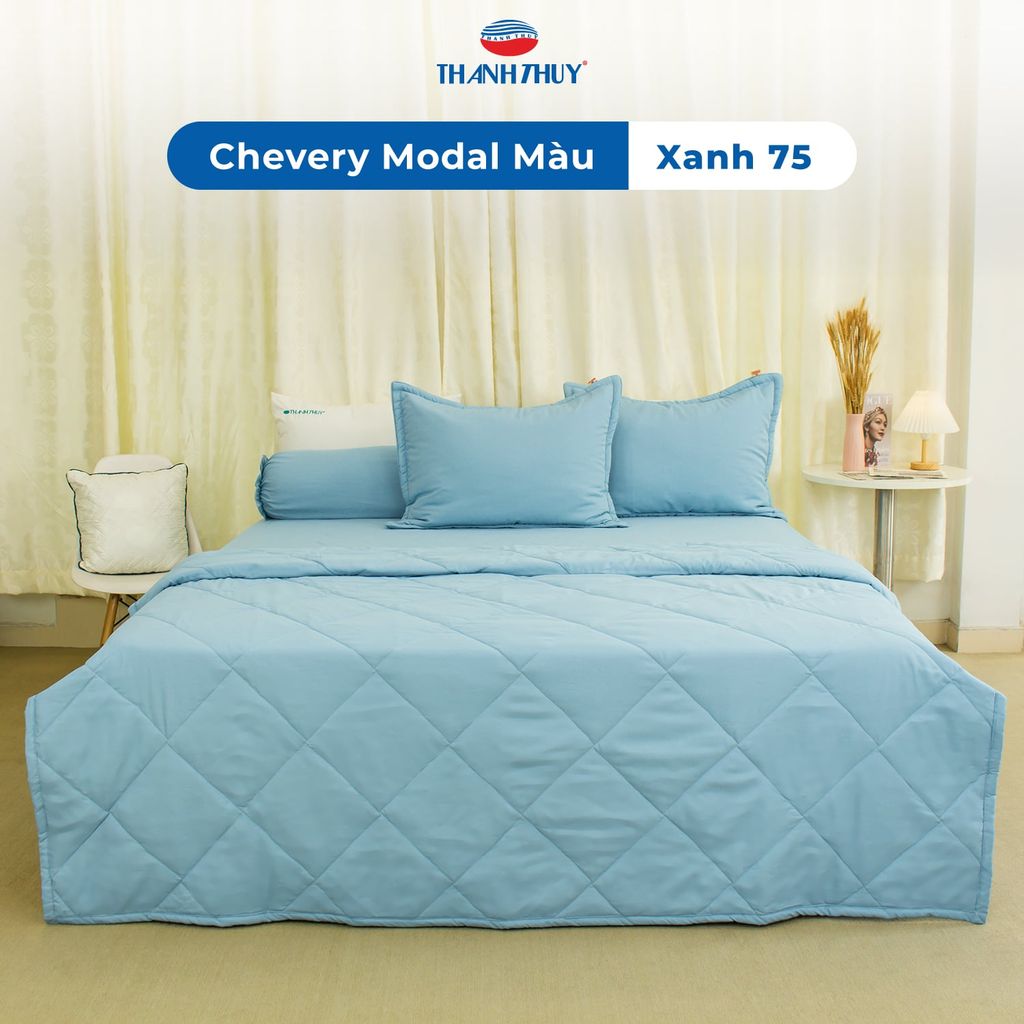  Chăn Lẻ Lụa Chevery Modal Màu Xanh (75) 