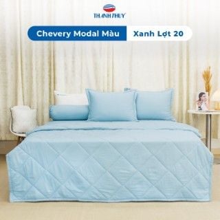  Bộ Ga Bọc Lụa Chevery Modal Màu Xanh Lợt (20) 