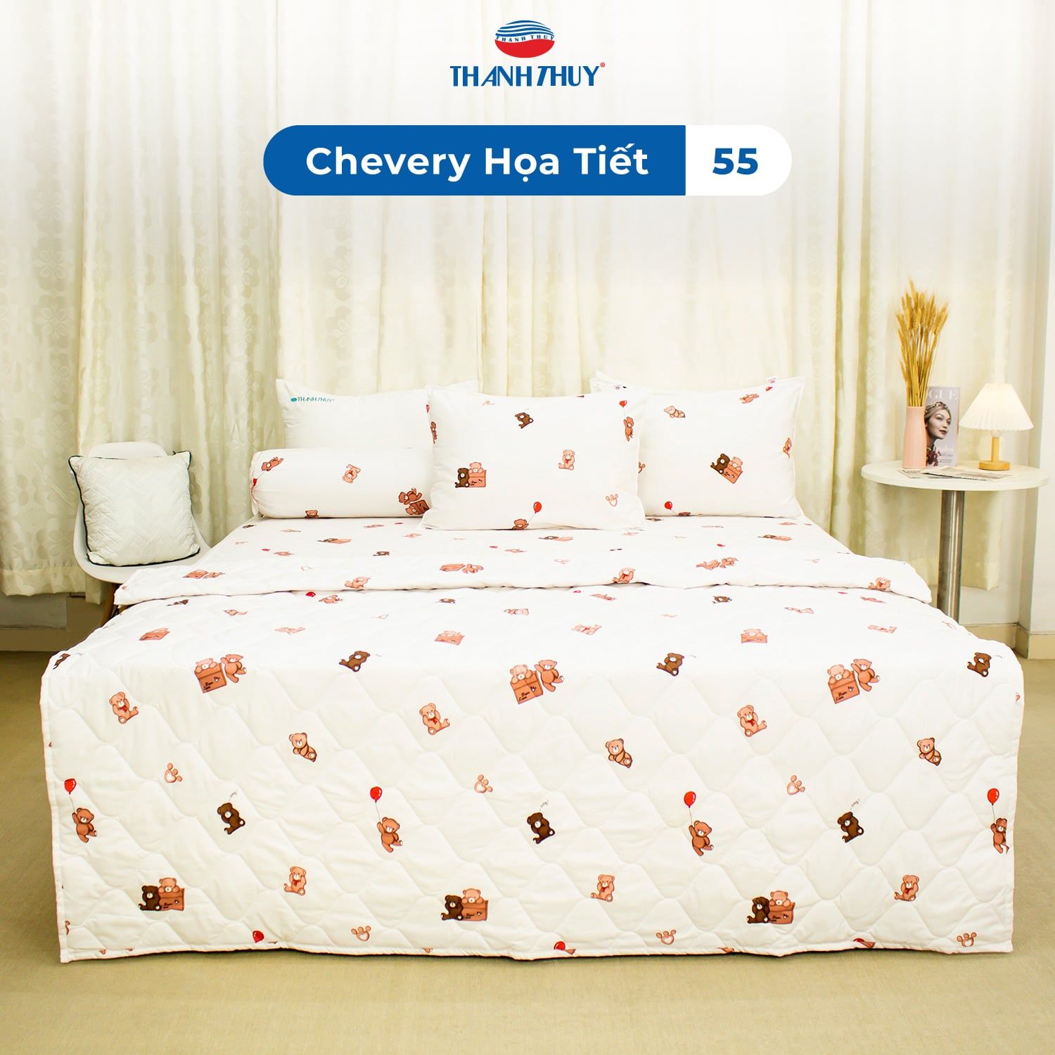  Chăn Lẻ Microfiber Chevery Họa Tiết 55 