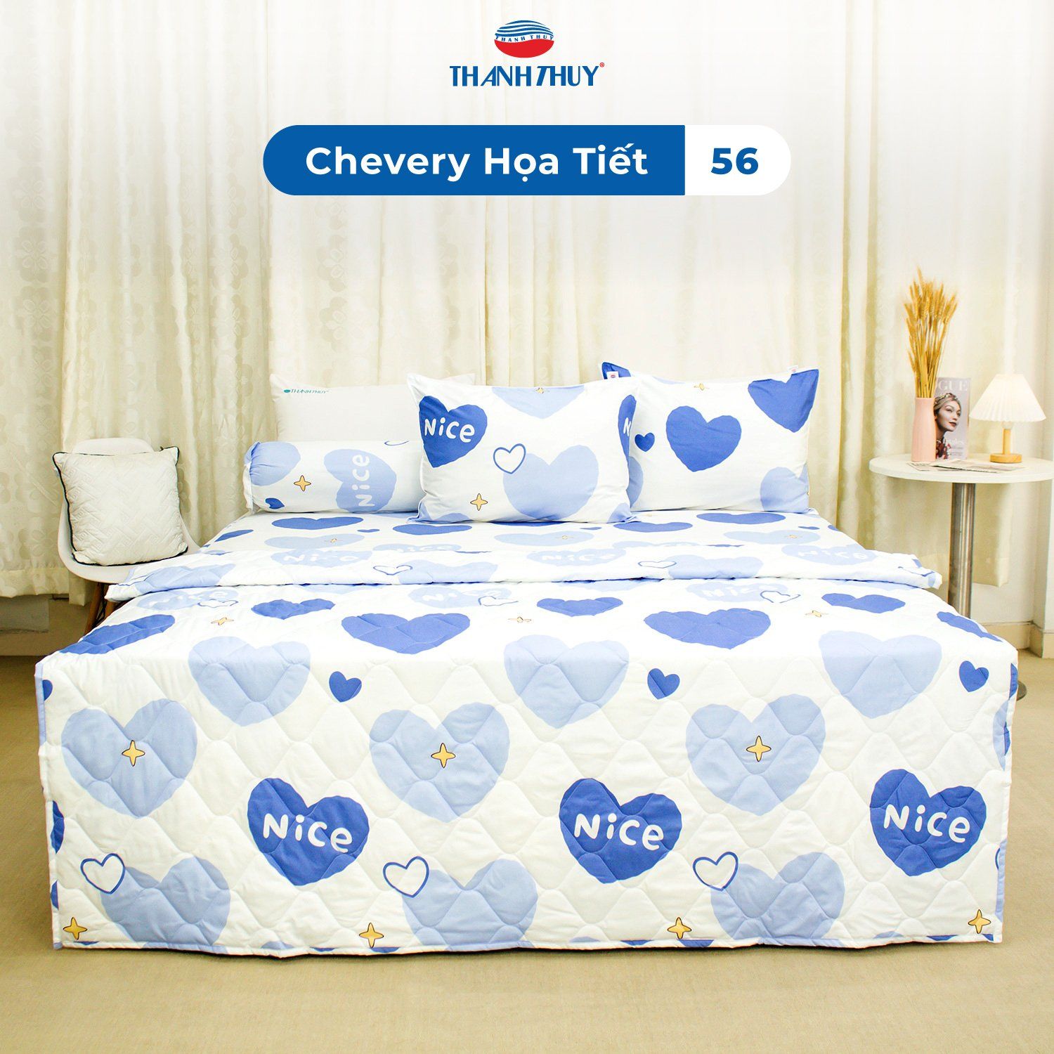  Vỏ Gối Lẻ Microfiber Chevery Họa Tiết 56 