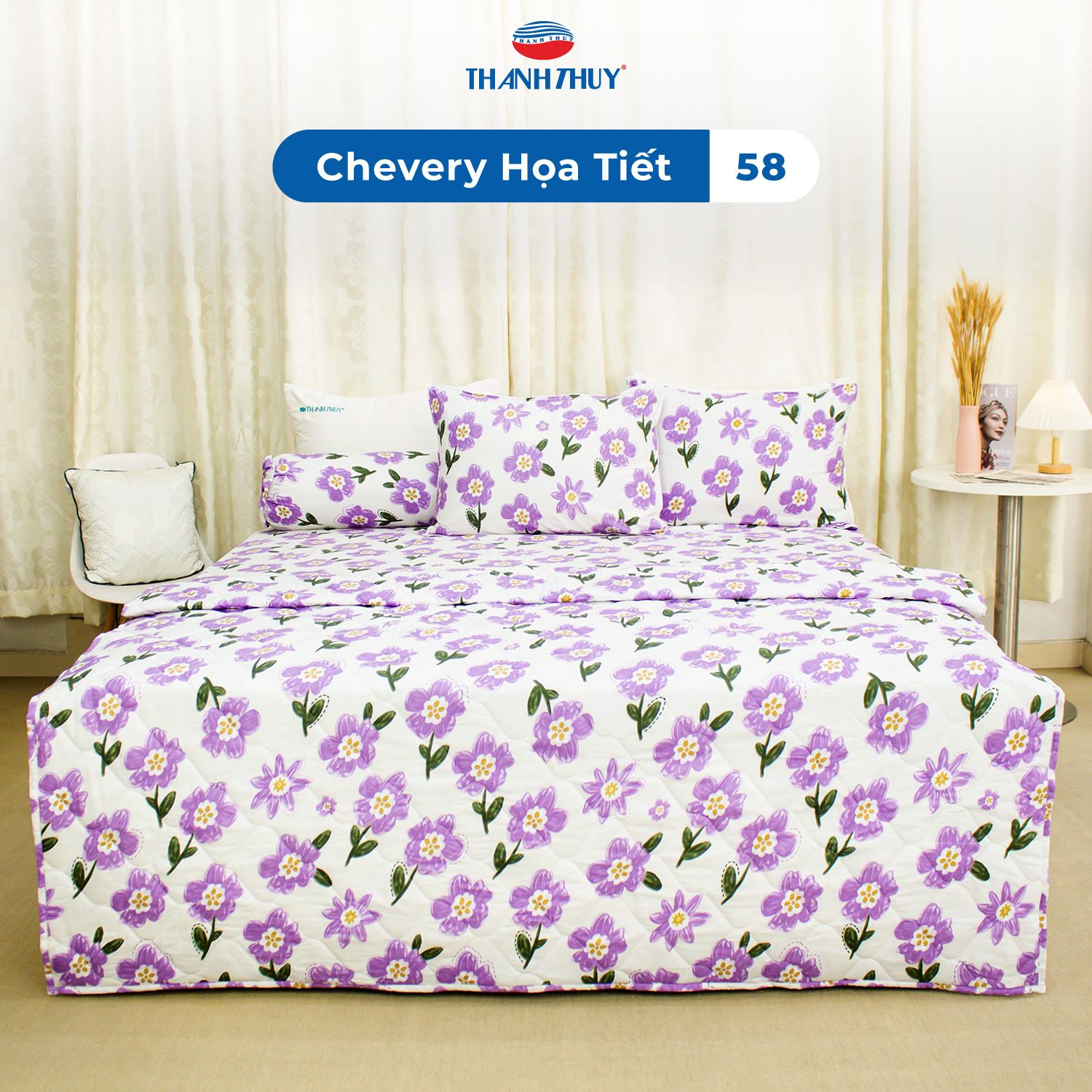  Ga Bọc Microfiber Chevery Họa Tiết 58 