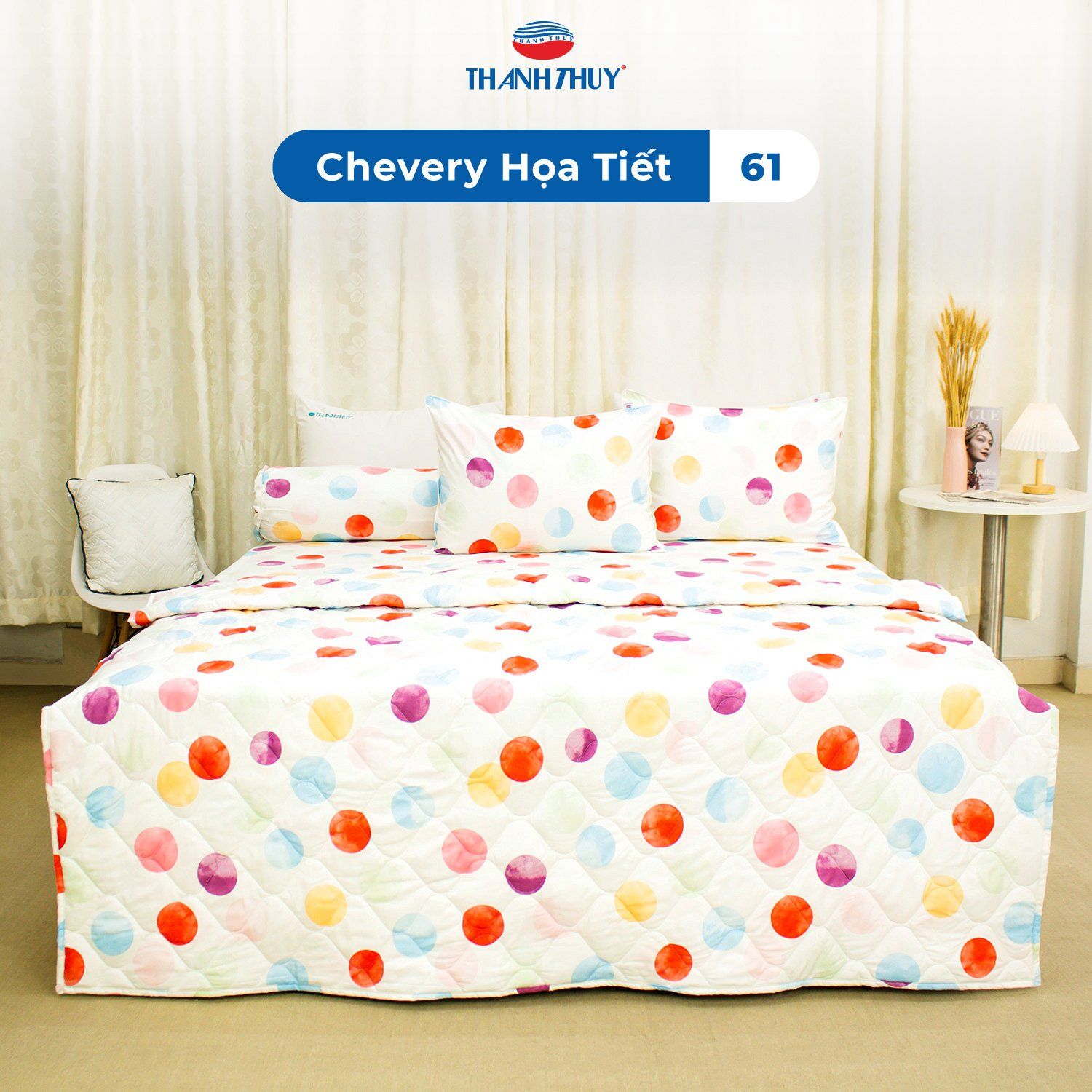  Vỏ Gối Lẻ Microfiber Chevery Họa Tiết 61 