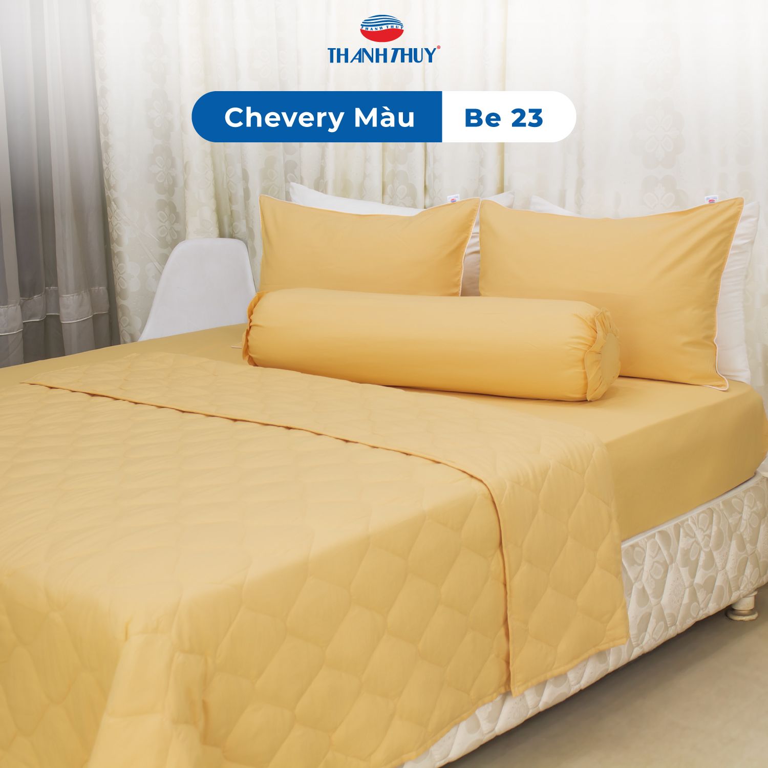  Bộ Ga Bọc Microfiber Chevery Màu Be (23) 