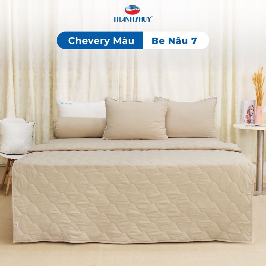  Bộ Ga Bọc Microfiber Chevery Màu Be Nâu (7) 