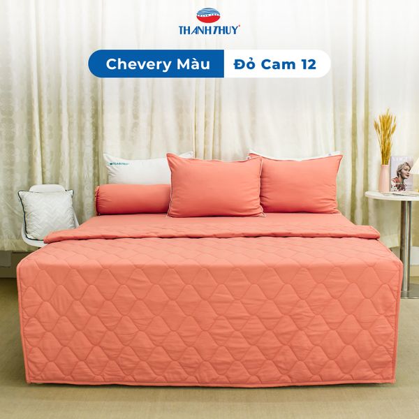  Vỏ Gối Lẻ Microfiber Chevery Màu Đỏ Cam (12) 