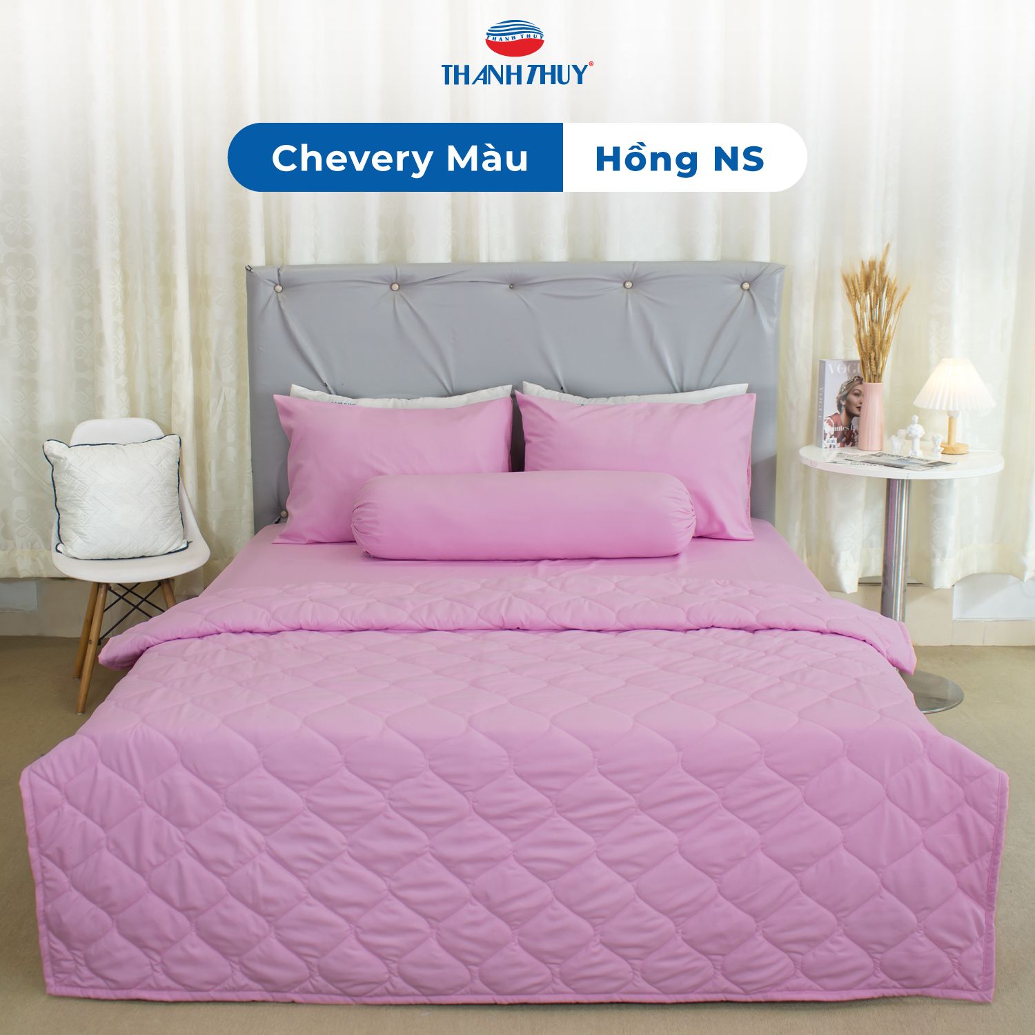  Ga Bọc Microfiber Chevery Màu Hồng (NS) 