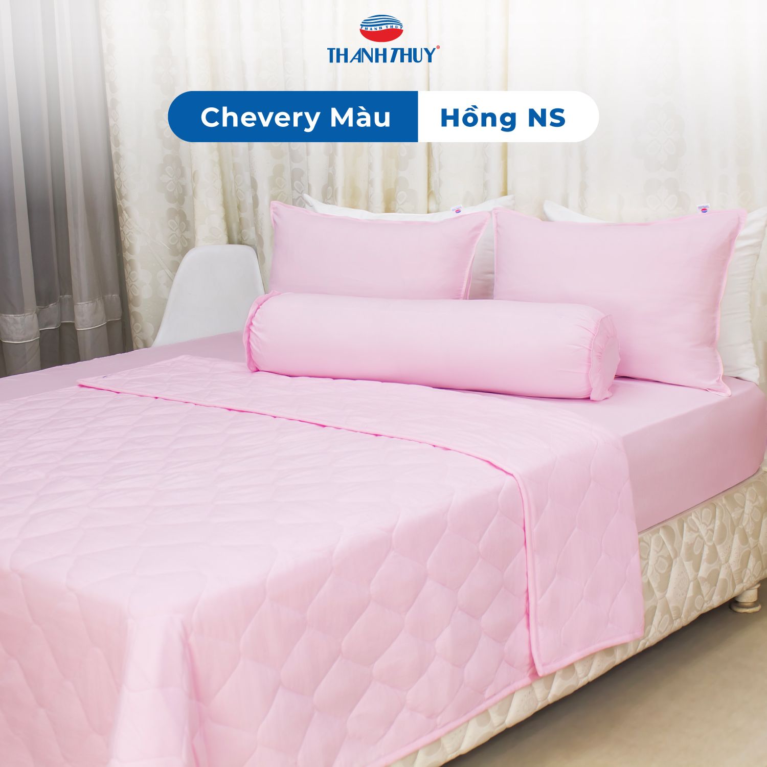  Vỏ Gối Lẻ Microfiber Chevery Màu Hồng (NS) 