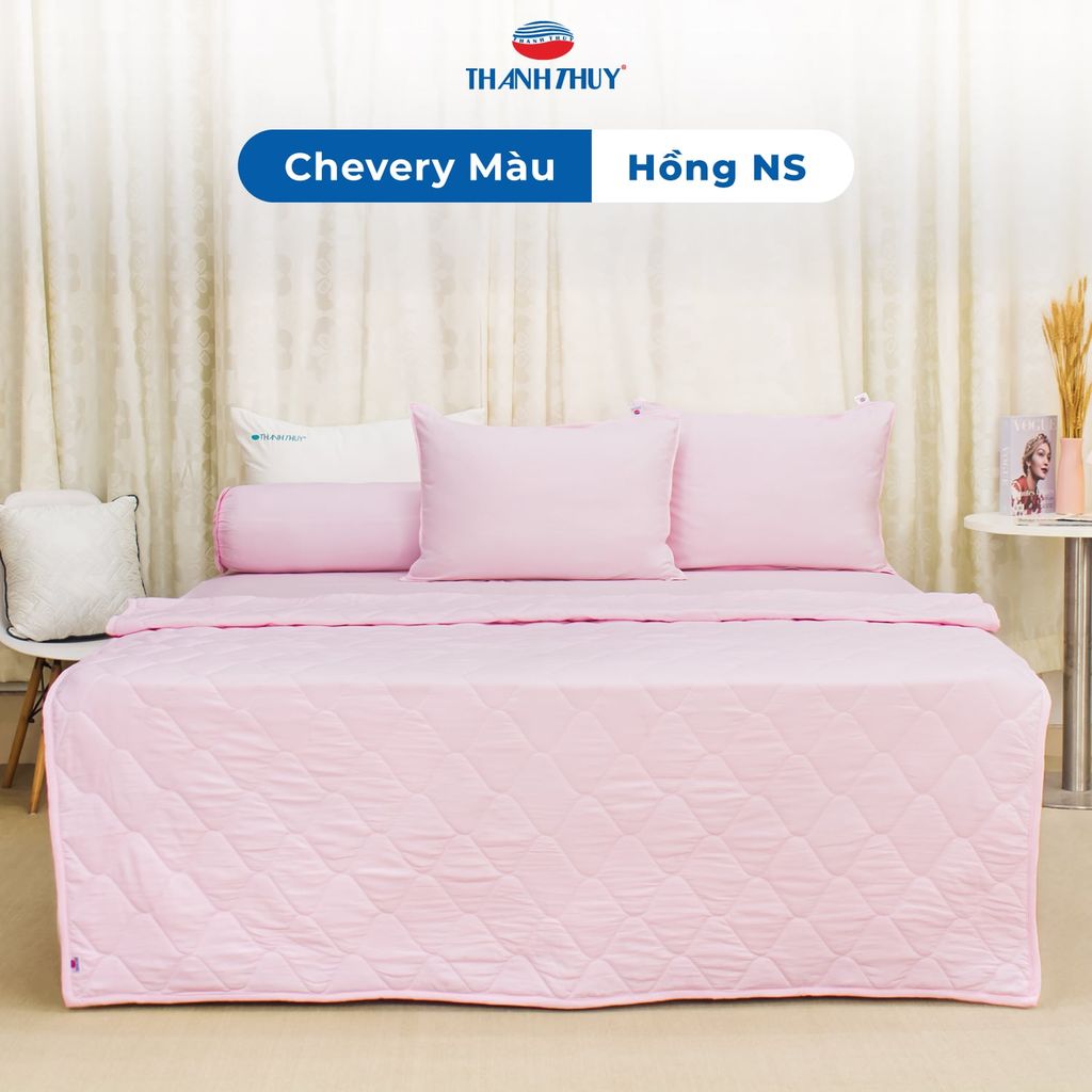  Bộ Ga Bọc Microfiber Chevery Màu Hồng (NS) 