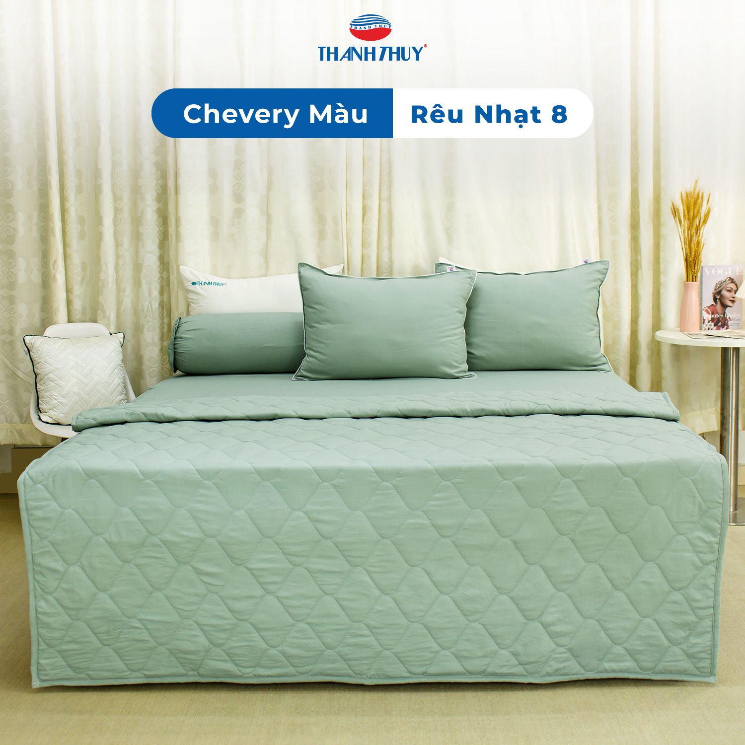  Ga Bọc Microfiber Chevery Màu Rêu Nhạt (8) 