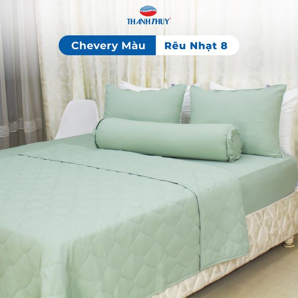  Bộ Ga Bọc Microfiber Chevery Màu Rêu Nhạt (8) 