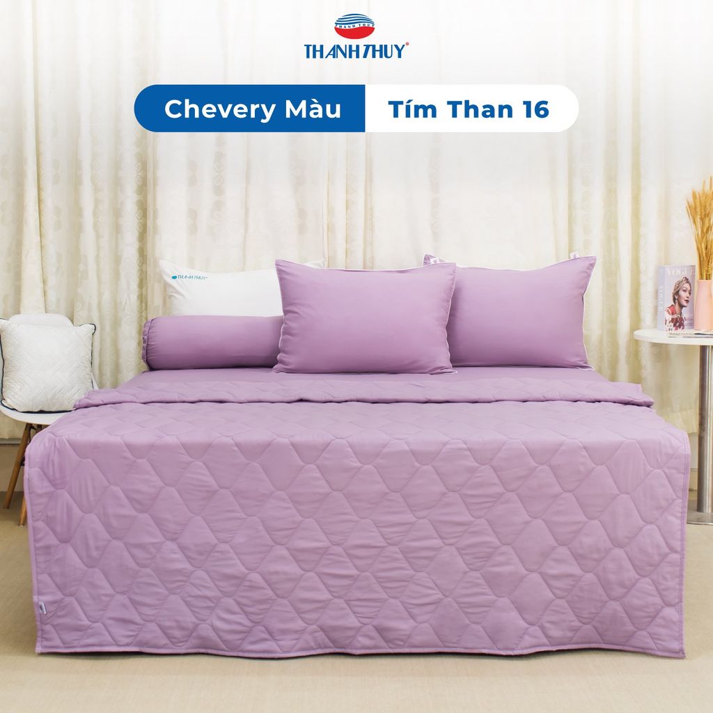  Bộ Ga Bọc Microfiber Chevery Màu Tím Than (16) 