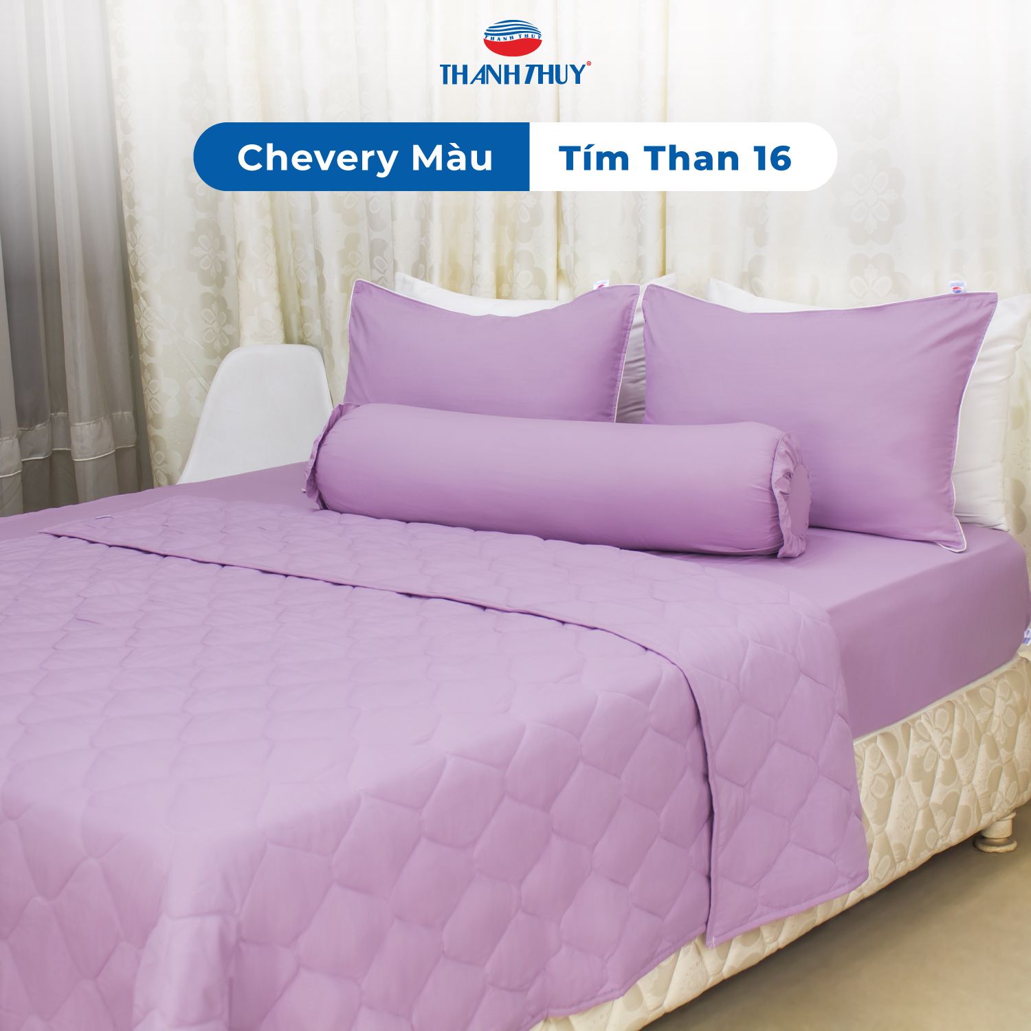  Chăn Lẻ Microfiber Chevery Màu Tím Than (16) 
