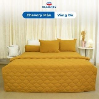  Chăn Lẻ Microfiber Chevery Màu Vàng Bò (3) 