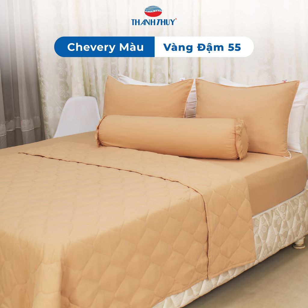  Bộ Ga Bọc Microfiber Chevery Màu Vàng Đậm (55) 