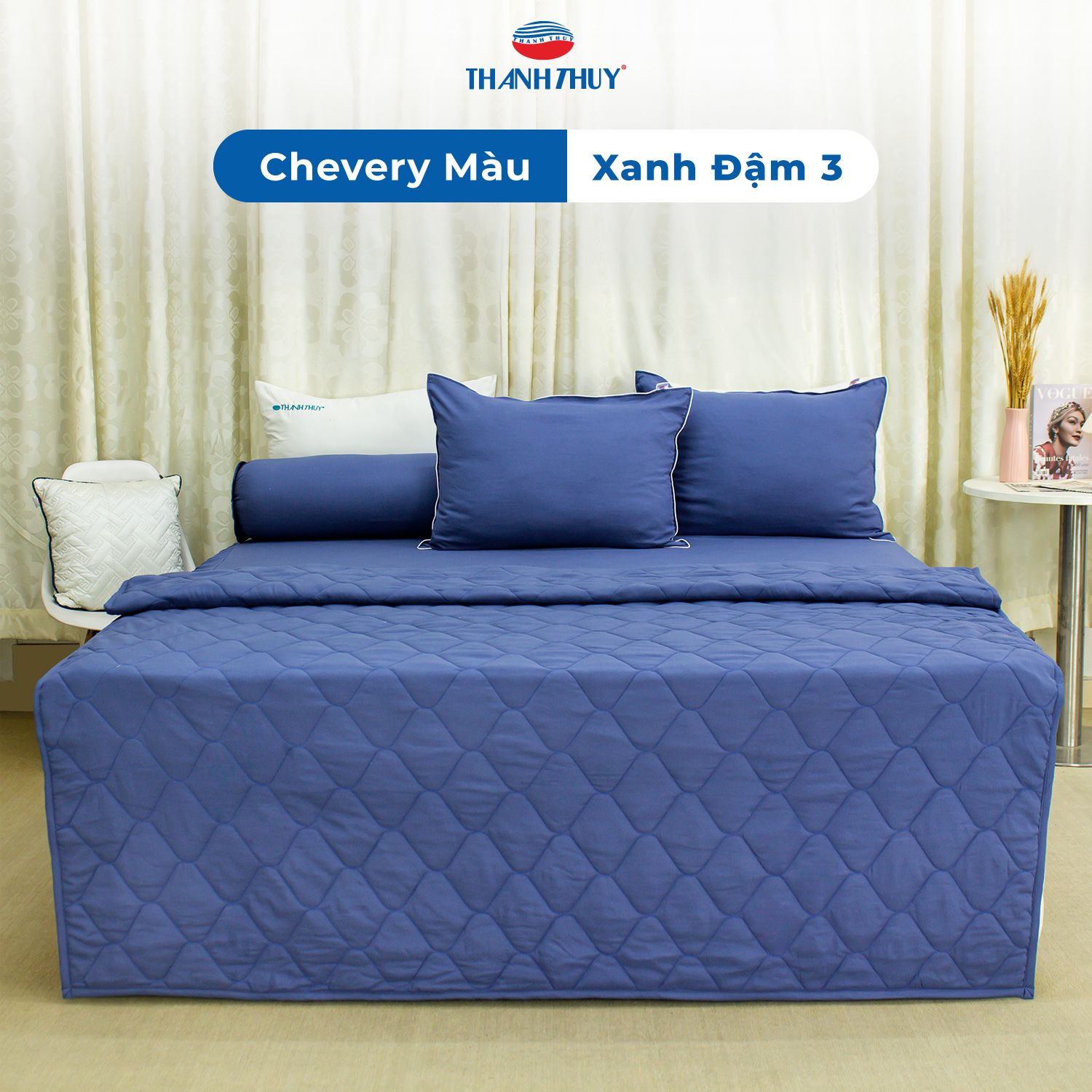  Ga Bọc Microfiber Chevery Màu Xanh Đậm (3) 
