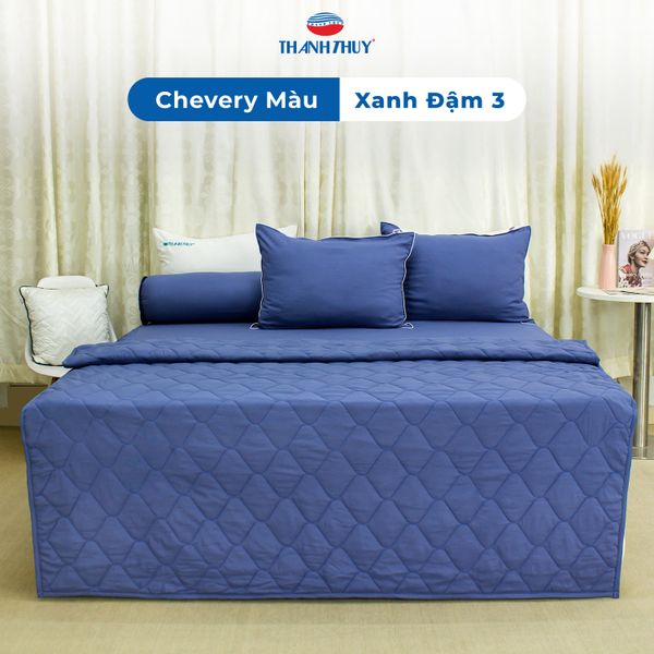  Vỏ Gối Lẻ Microfiber Chevery Màu Xanh Đậm (3) 