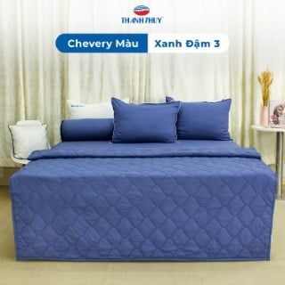  Chăn Lẻ Microfiber Chevery Màu Xanh Đậm (3) 