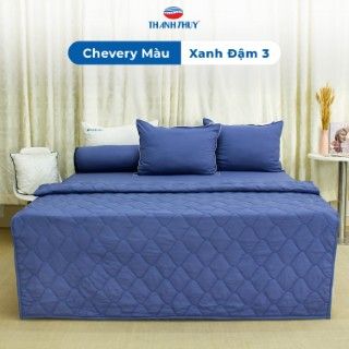  Chăn Lẻ Microfiber Chevery Màu Xanh Đậm (3) 