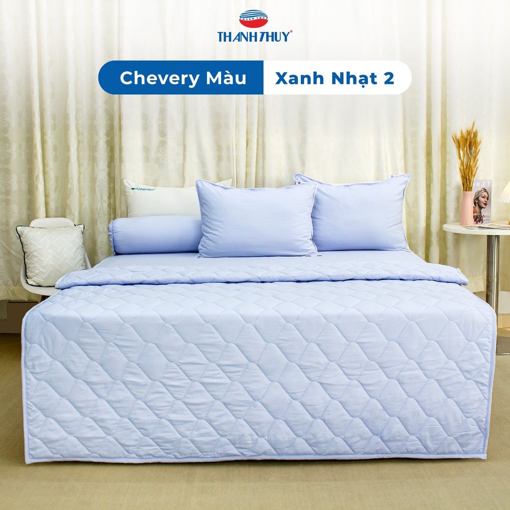  Vỏ Gối Lẻ Microfiber Chevery Màu Xanh Nhạt (2) 