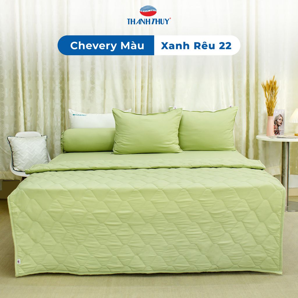  Vỏ Gối Lẻ Microfiber Chevery Màu Xanh Rêu (22) 