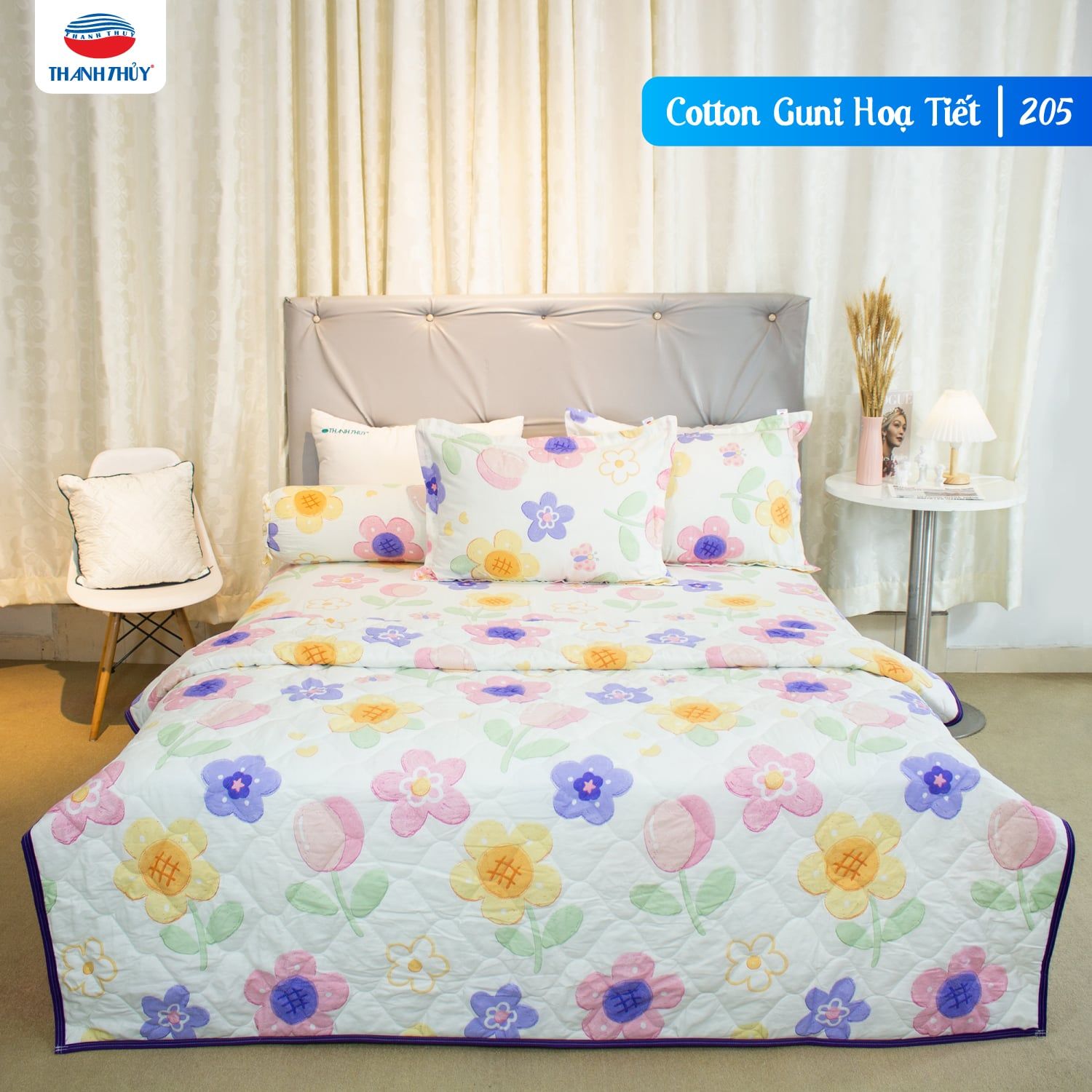  Bộ Ga Bọc Cotton Guni Họa Tiết 205 