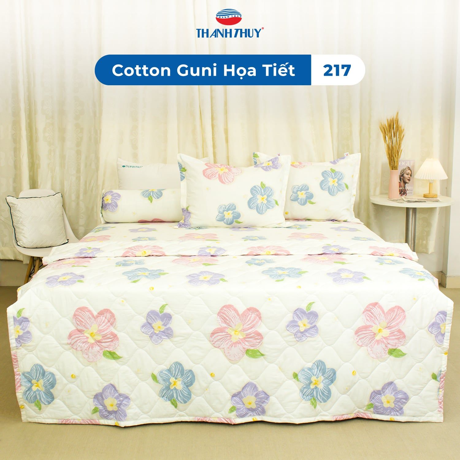  Bộ Ga Bọc Cotton Guni Họa Tiết 217 