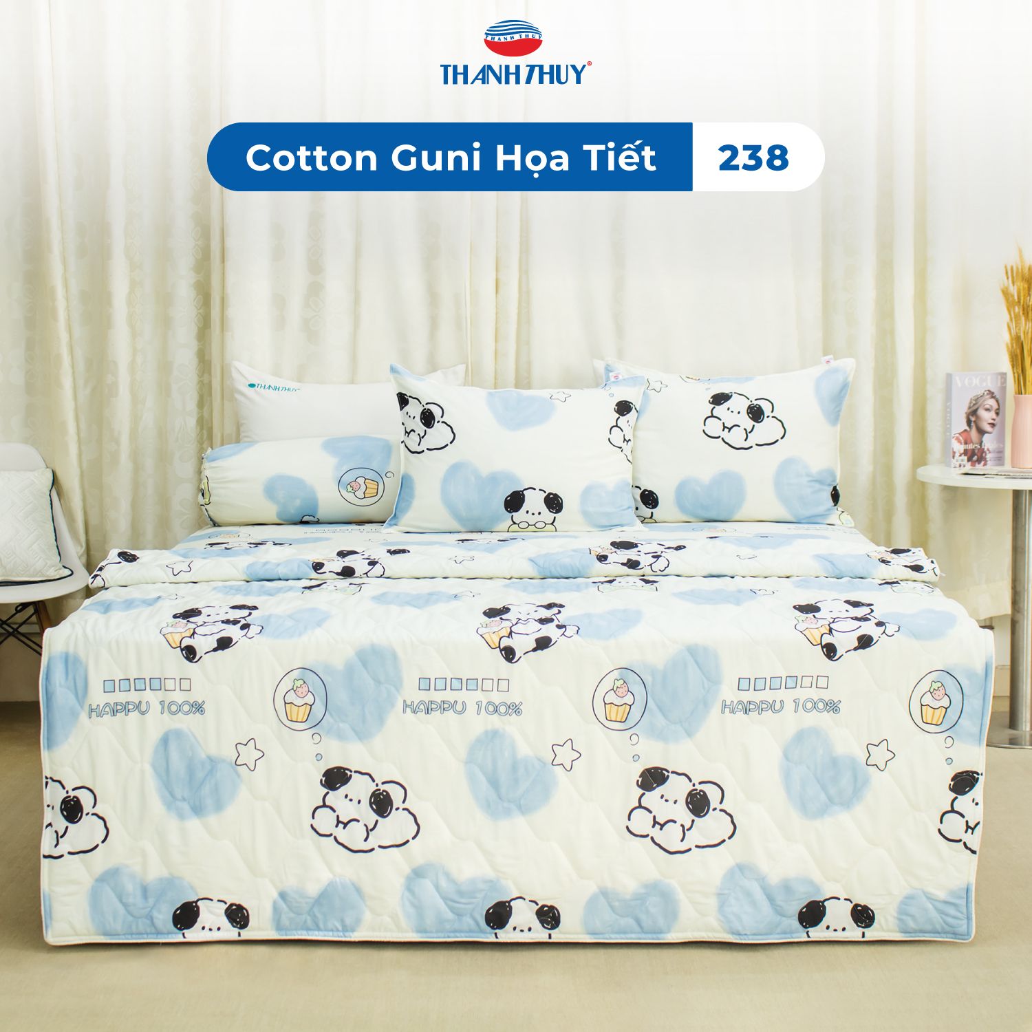  Bộ Ga Bọc Cotton Guni Họa Tiết 238 