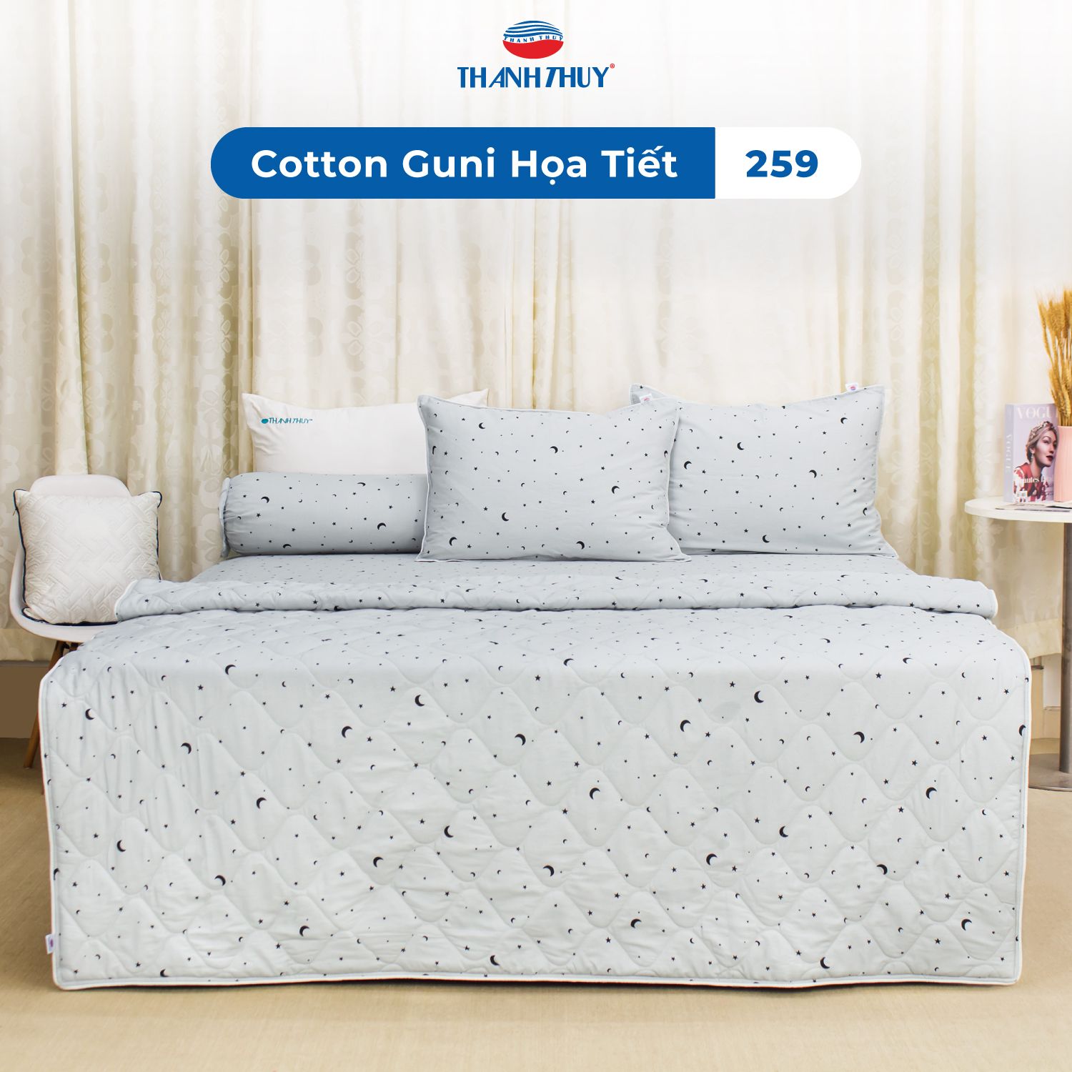  Bộ Ga Bọc Cotton Guni Họa Tiết 259 