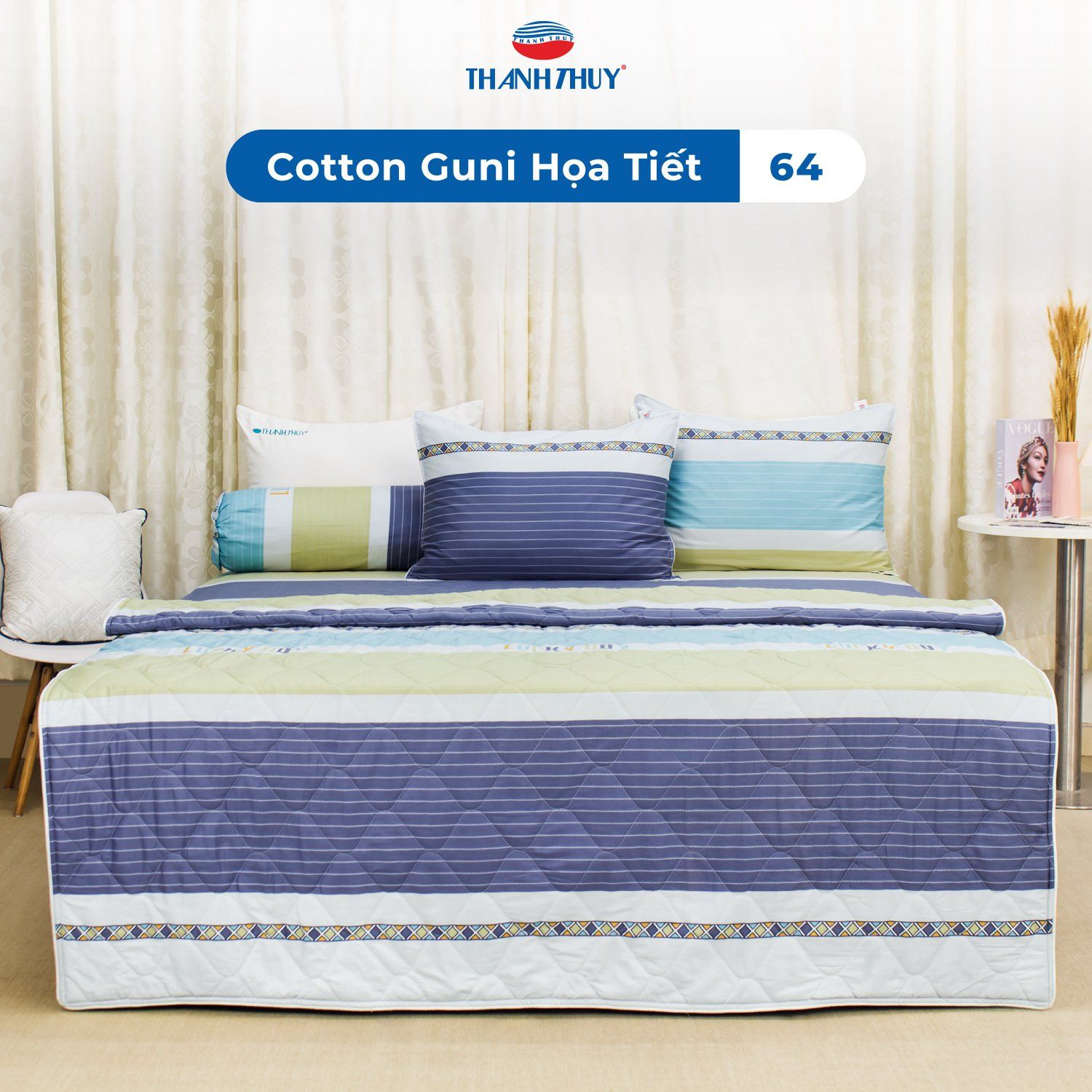  Bộ Ga Bọc Cotton Guni Họa Tiết 64 