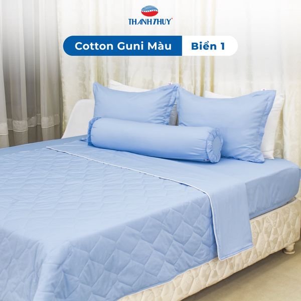  Bộ Ga Bọc Cotton Guni Màu Biển (1) 