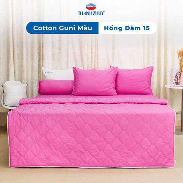  Bộ Ga Bọc Cotton Guni Màu Hồng Đậm (15) 