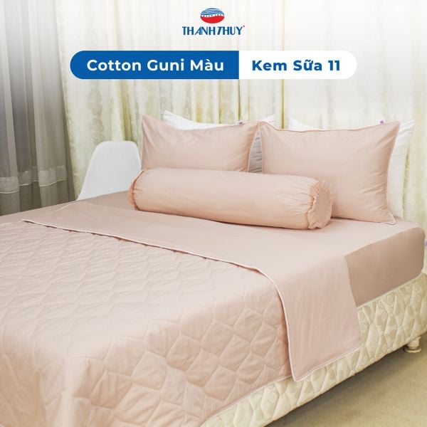  Bộ Ga Bọc Cotton Guni Màu Kem Sữa (11) 