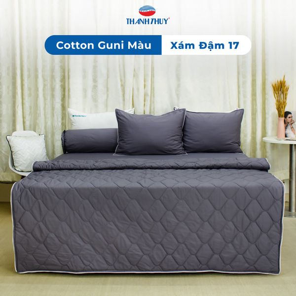  Bộ Ga Bọc Cotton Guni Màu Xám Đậm (17) 