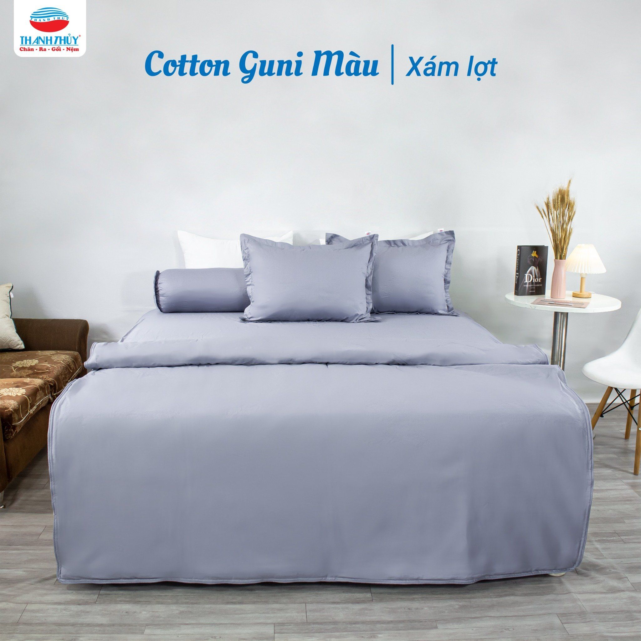  Vỏ Gối Lẻ Guni Màu Xám (5) 