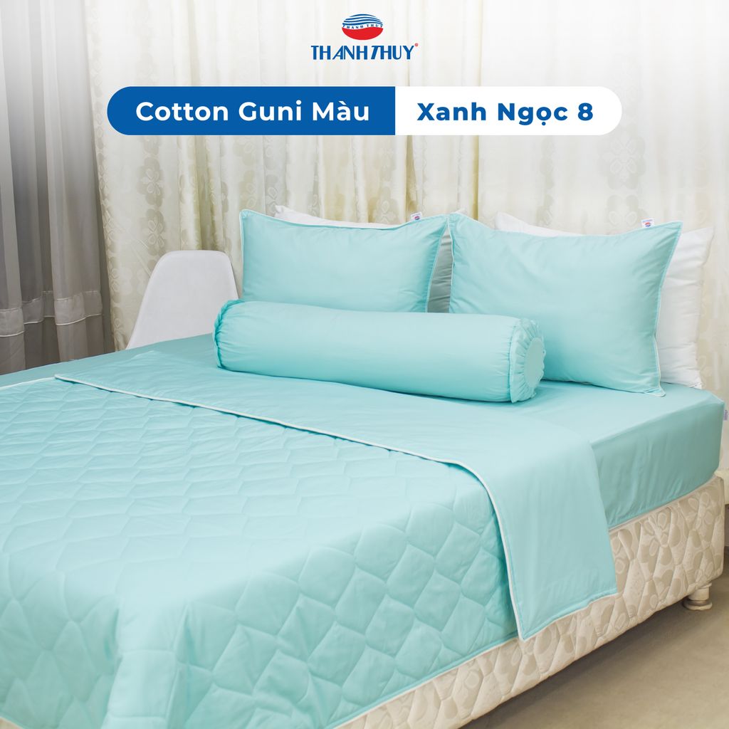  Bộ Ga Bọc Cotton Guni Màu Xanh Ngọc (8) 