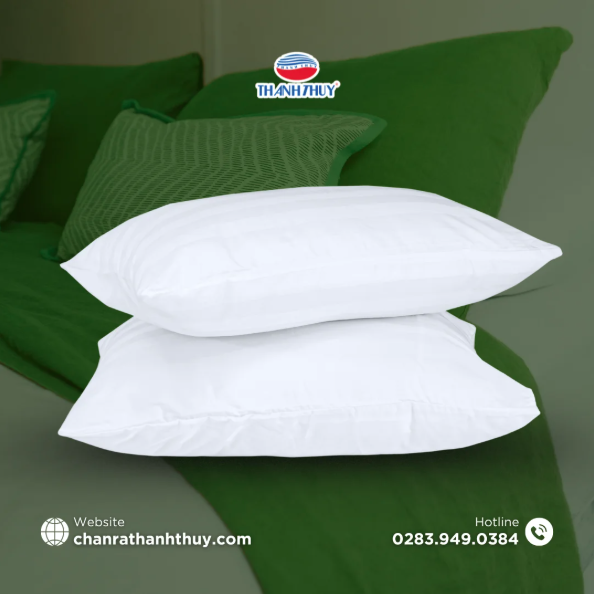  Áo Gối Trắng Sọc Chống Nhăn Khu Công Nghiệp 