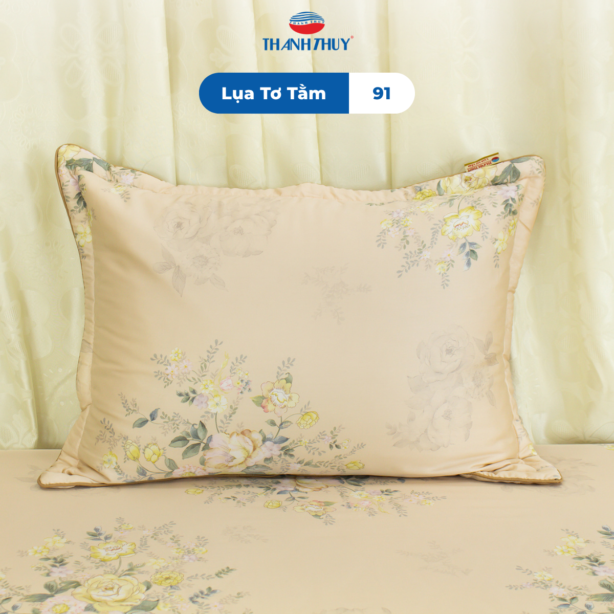  Vỏ Gối Lẻ Lụa Tơ Tằm 91 