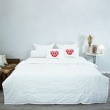  Bộ Ga Bọc Cotton Chữ Hỷ Trắng (T300) 