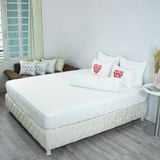 Bộ Ga Bọc Cotton Chữ Hỷ Trắng (T300) 