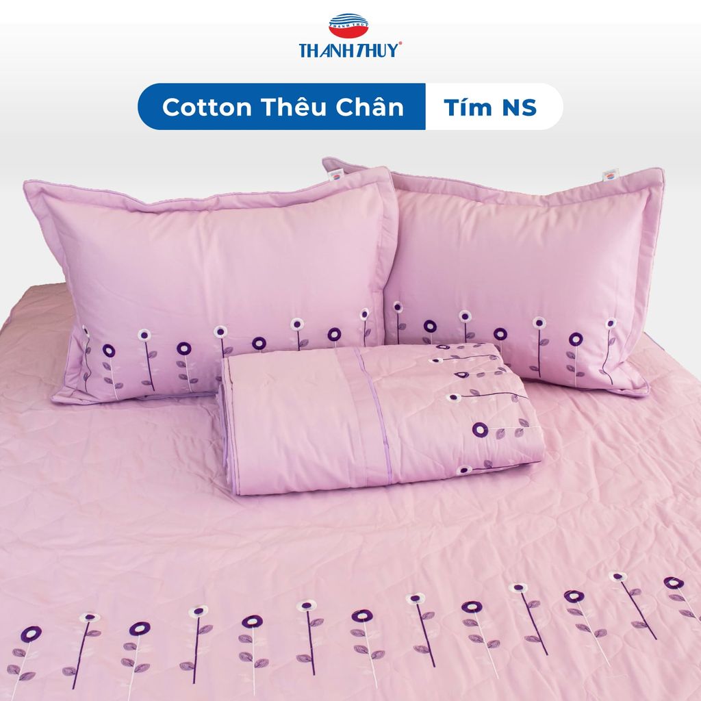  Bộ Ga Bọc Cotton Guni Màu Tím (NS) 