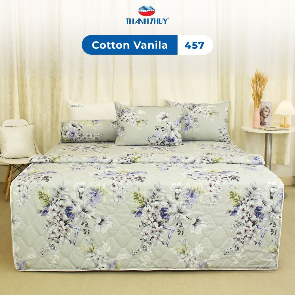  Vỏ gối nằm Cotton Vanila Size 40x60 cm, 50x70 cm - 100% Cotton Vanila mềm mại, thoáng mát - Hoa lá 2 - THANH THUY 
