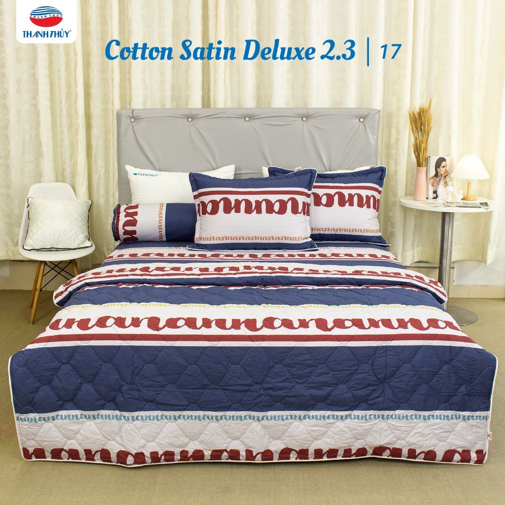  Bộ Chăn Ga Gối 4 món, 5 món - 100% Cotton Satin Deluxe mềm mại, thoáng mát - KẺ SỌC, KẺ CARO - THANH THUY 