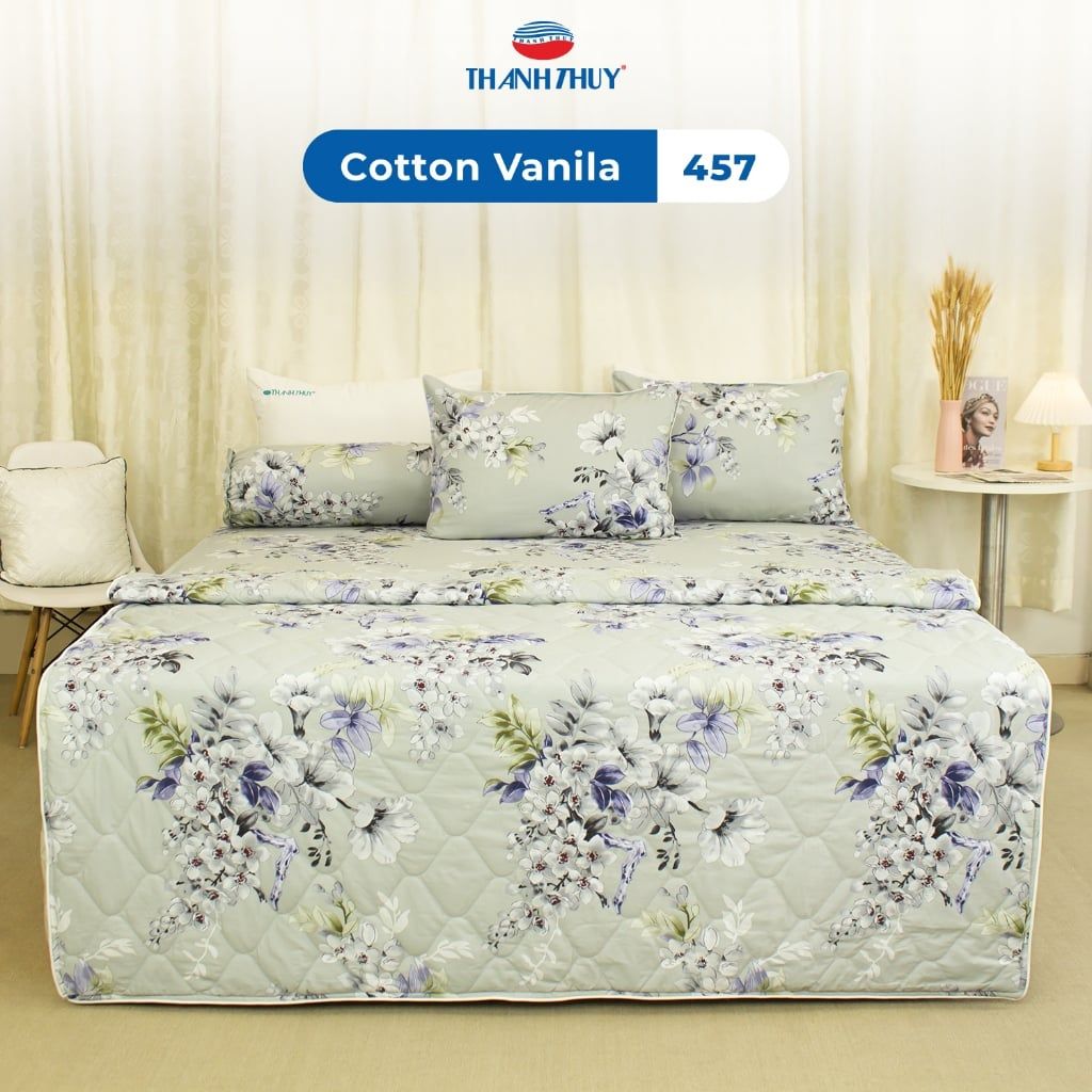  Vỏ gối nằm Cotton Vanila Size 40x60 cm, 50x70 cm - 100% Cotton Vanila mềm mại, thoáng mát - Hoa lá 2 - THANH THUY 