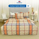  Bộ Chăn Ga Gối 4 món, 5 món - 100% Cotton Satin Deluxe mềm mại, thoáng mát - KẺ SỌC, KẺ CARO - THANH THUY 