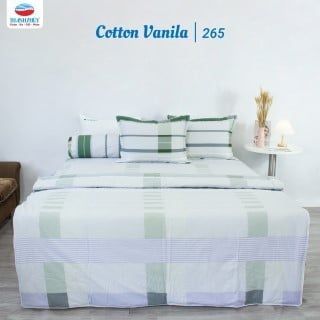  [DEAL SỐC] Bộ Chăn Ga Gối 4 món,5 món -100% Cotton Vanila thoáng mát-Kẻ sọc, Đơn giản - THANH THUY 